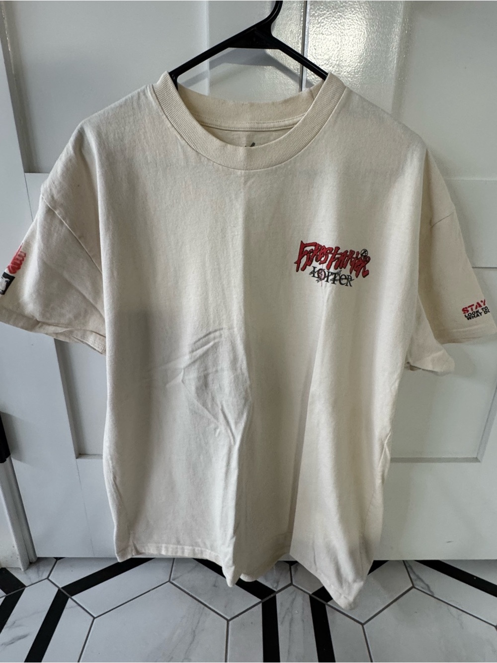Men's Cream Graphic Crewneck T-Shirt